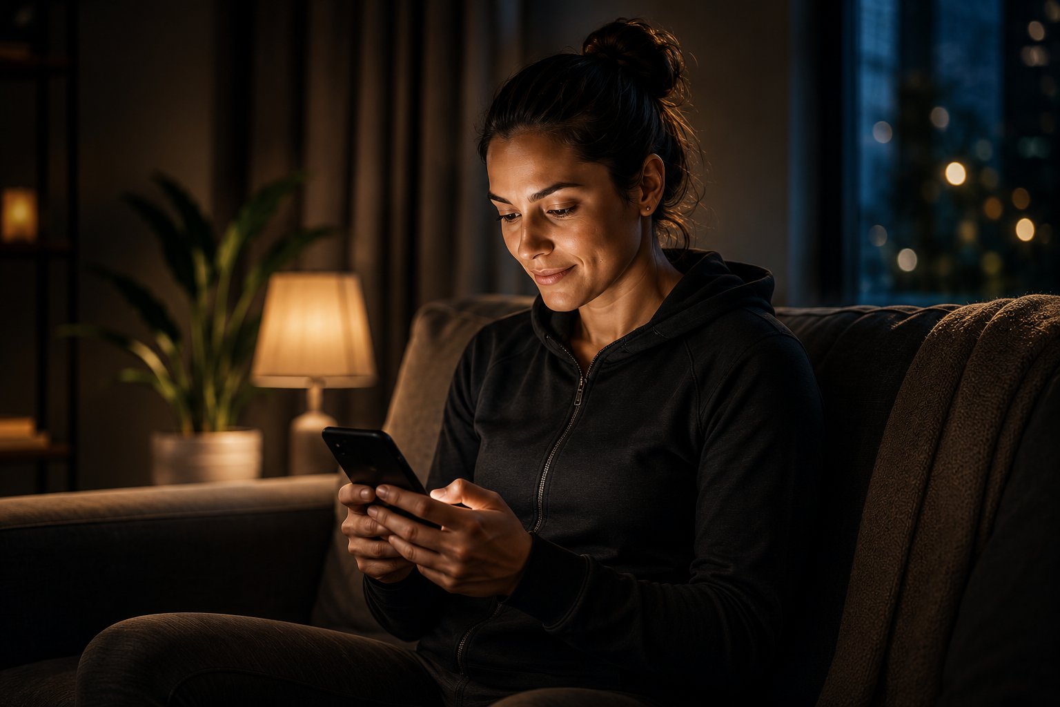 Woman using the Re:Formd app at home